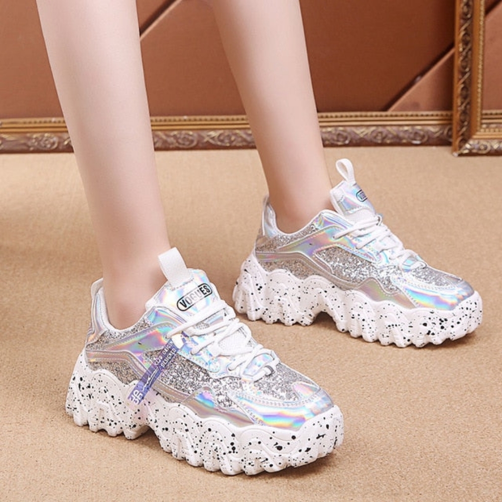 Summer Silver Glittery Sneakers
